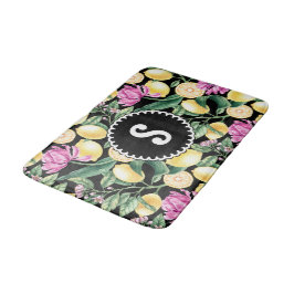 Tapete De Banheiro Limões e Tulipas Padrão Floral | Citrus Monograma