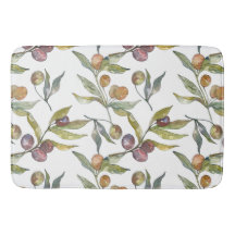 Linda Aquarela Azeitona Italiana Padrão Branco