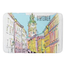 Tapete De Banheiro Linda arte em Estocolmo Suecia da Cidade Branco