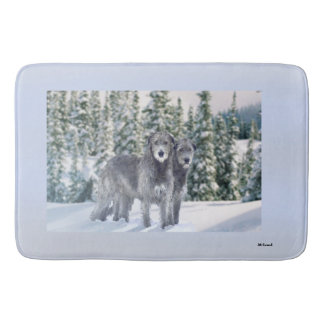 Tapete De Banheiro Linda cena irlandesa de Wolfhound Snowy
