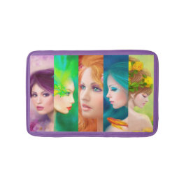 Tapete De Banheiro Linda Colagem do rosto da Mulher