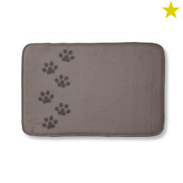 Tapete De Banheiro Linda Sombra de Pata de Gato Preto Cinza