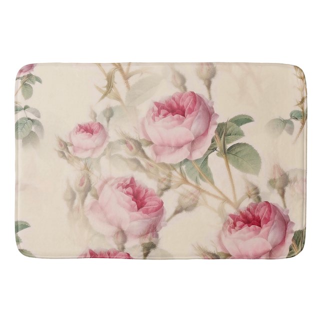 Tapete De Banheiro Linda Vintage Floral (Frente)