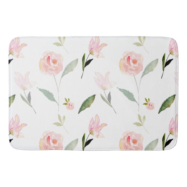 Tapete De Banheiro Linda Watercolor Floral (Frente)