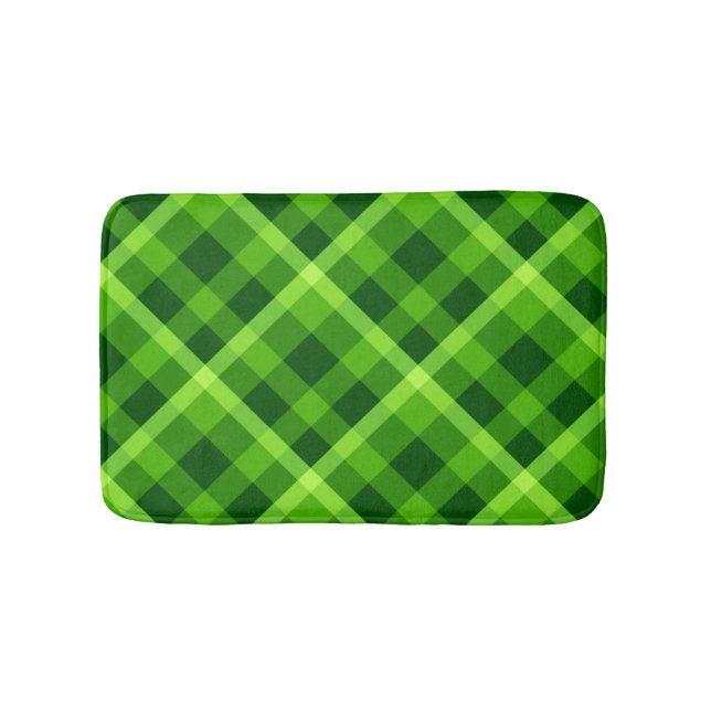 Tapete De Banheiro Linda Xadrez Verde - Pequena Matadora de Banho (frente)
