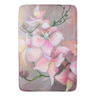 Tapete De Banheiro Lindas Flores Orquídeas Rosa - Pintura Original