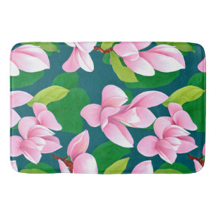 Tapete De Banheiro Lindo Flores de Magnolia Rosa