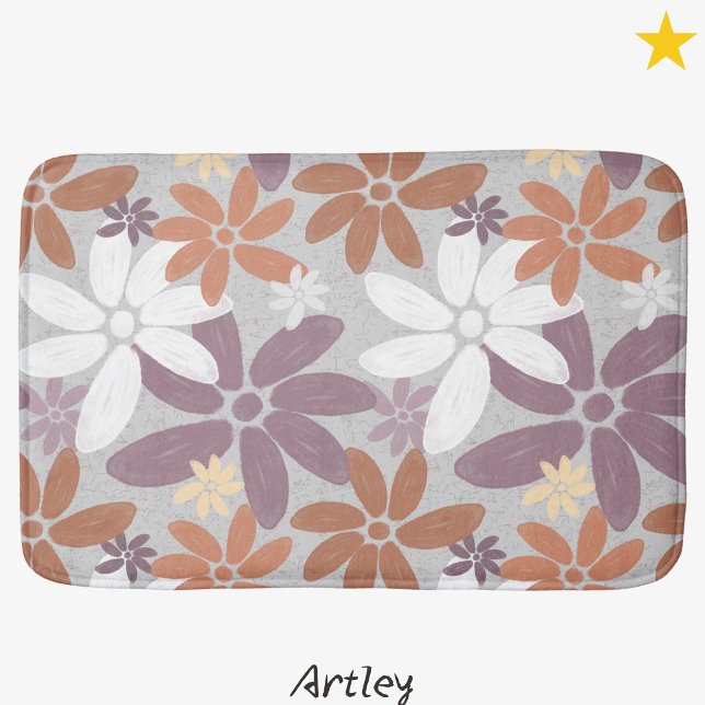 Tapete De Banheiro Lindo Padrão Floral Bandeira Lésbica Sapphic (Criador carregado)