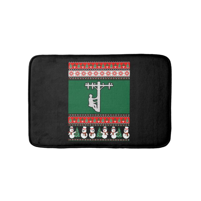 Tapete De Banheiro Lineman Ugly Christmas Sweater (frente)