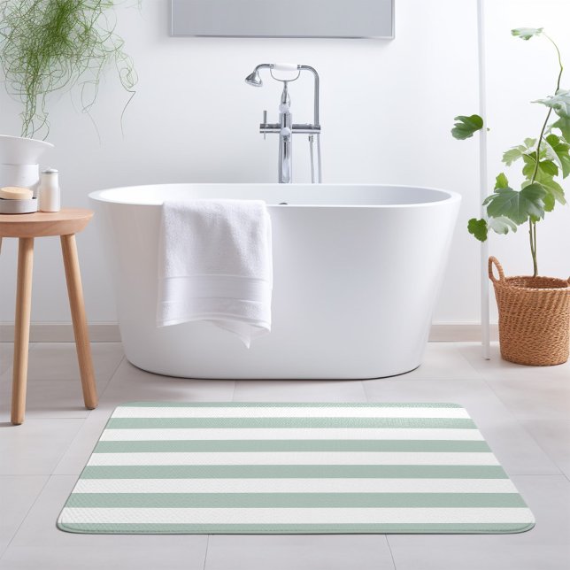 Tapete De Banheiro Linhagens Mint e White | Cores editáveis (Criador carregado)