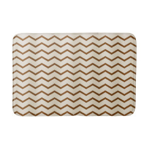 Tapete De Banheiro Linhas Beige and Earthy Zigzag