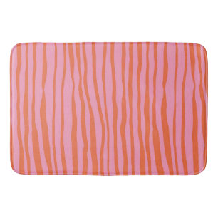 Tapete De Banheiro Linhas verticais traçadas por retro - laranja past