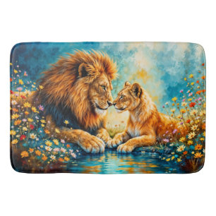 Tapete De Banheiro Lion Lioness, gatos selvagens natureza amam vida s