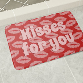 Tapete De Banheiro Lipstick Kisses Red e Pink Lábios Bath Mat Persona