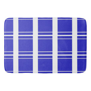 Tapete De Banheiro Listra Azul Branca Bandeada