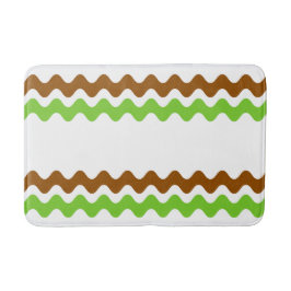 Tapete De Banheiro Listra Groovy Ric Rac Marrom e Verde Lima