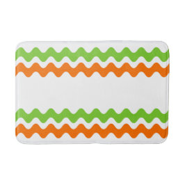 Tapete De Banheiro Listra Laranja e Verde Lima Groovy Ric Rac