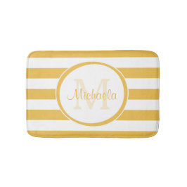 Tapete De Banheiro Listras amarelas contínuas femininos com nome