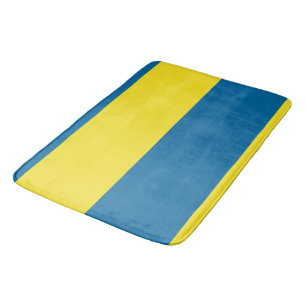 Tapete De Banheiro Listras Azul e amarelo Personalizável