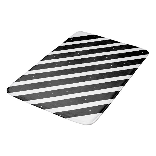 Tapete De Banheiro Listras brancas e pretas (Angulado)