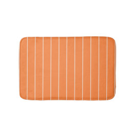 Tapete De Banheiro Listras Brancas Simples em Fundo Laranja