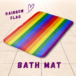 Tapete De Banheiro Listras da Bandeira Arco-Íris LGBTQ+ para o Mês do