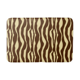 Tapete De Banheiro Listras da zebra - castanho chocolate e camelo Tan