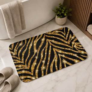 Tapete De Banheiro Listras de Zebra Cintilantes Padrão