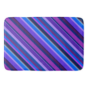 Tapete De Banheiro Listras diagonais em azul e roxo