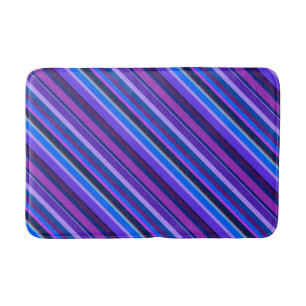 Tapete De Banheiro Listras diagonais em azul e roxo