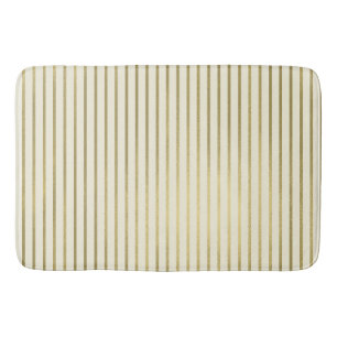 Tapete De Banheiro Listras Douradas Creme Quente Padrão Minimalista C