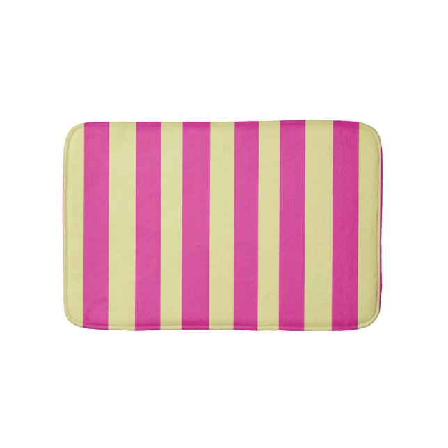 Tapete De Banheiro Listras Rosa e Amarelo (frente)