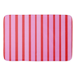 Tapete De Banheiro Listras Rosa e Vermelho