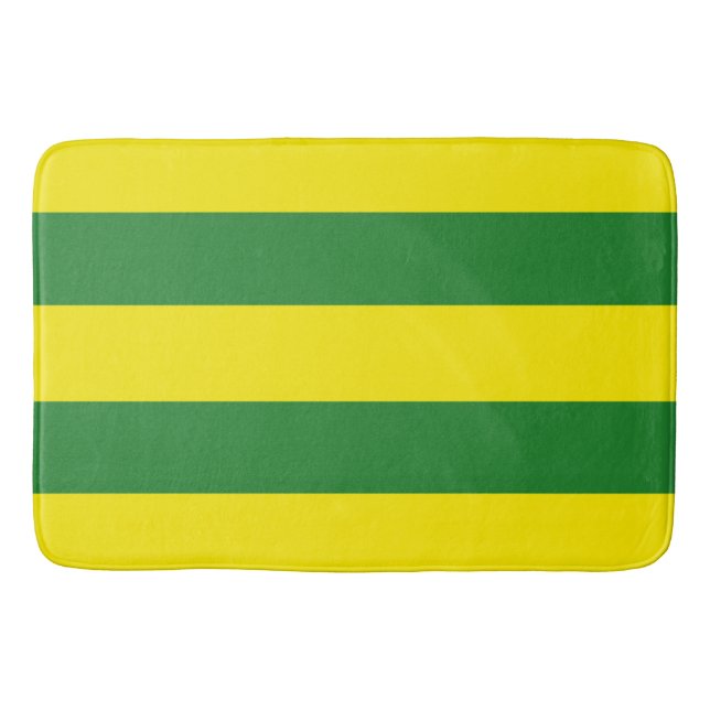 Tapete De Banheiro Listras Verdes e Amarelas (Frente)