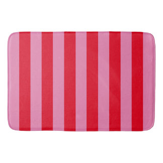 Tapete De Banheiro Listras Verticais Rosa e Vermelho