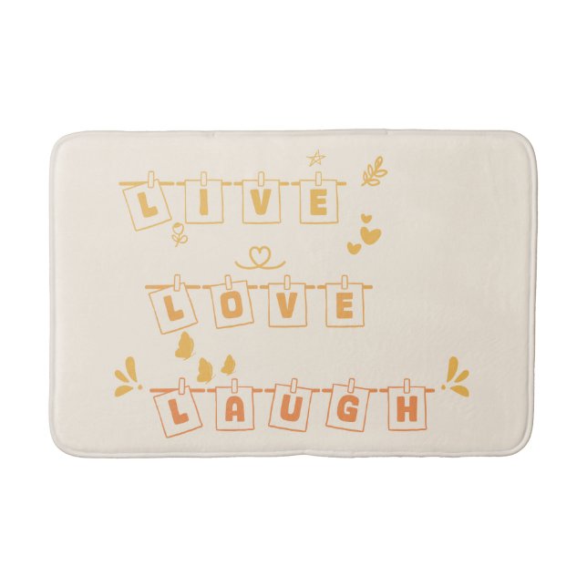 Tapete De Banheiro Live Love Laugh Bath Mat Bonito Notedry (Frente)