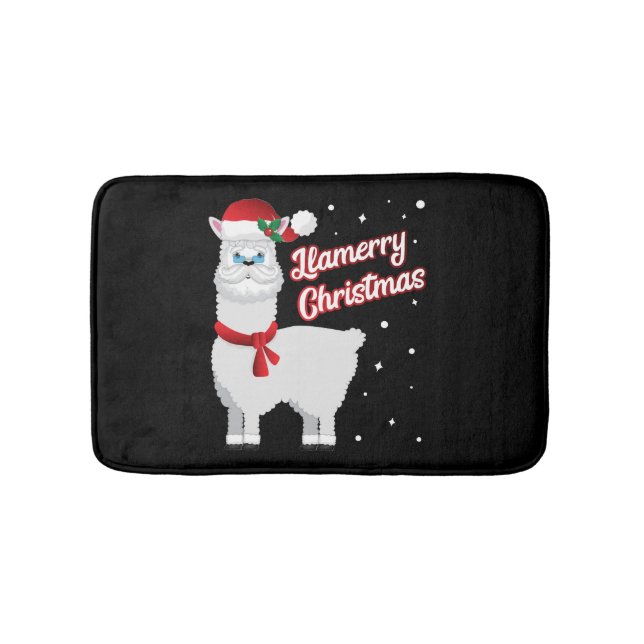 Tapete De Banheiro Llamerry Felry Christmas Llama Santa Claus (frente)