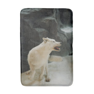 Tapete De Banheiro Lobo Branco