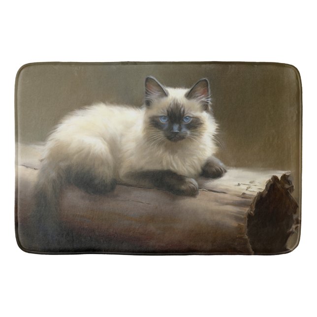 Tapete De Banheiro Log Lounger Siamese Kitten (Frente)