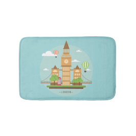 Tapete De Banheiro London England Landmarks Bath Mat Aqua