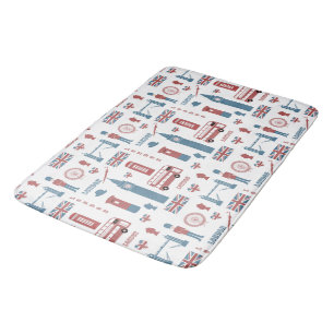 Tapete De Banheiro Londres - Símbolos Pattern Bath Mat