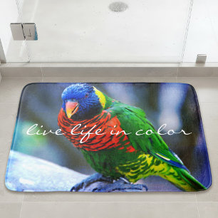 Tapete De Banheiro Lorikeet Bird Live Life In Color Red Blue Green