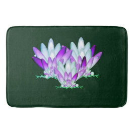 Tapete De Banheiro Lotus floresce sobre fundo verde-marinho