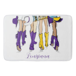 Tapete De Banheiro Louisiana Damas Fashion Cowboy Boot Purple Yellow