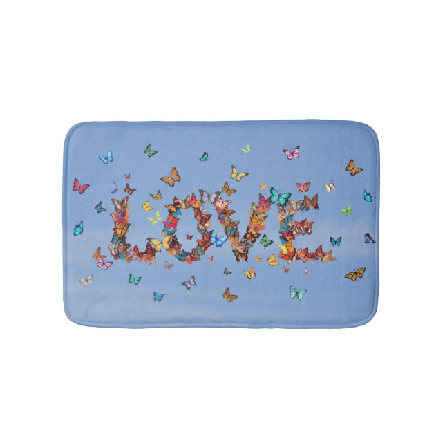 Tapete De Banheiro LOVE Blue Sky Butterflies | Inspirational Hope Joy (frente)