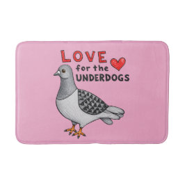 Tapete De Banheiro Love for the Underdogs – Rosa Badematte mit Taube