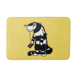Tapete De Banheiro Lover De Chocolate Engraçado - Gato De Gato De Gri