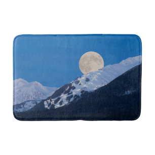 Tapete De Banheiro Lua Cheia Sobre o Alyeska Ski Resort, Alasca
