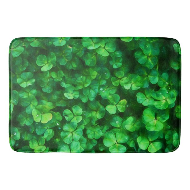 Tapete De Banheiro Lucky Celtic Irish Green Shamrocks (Frente)