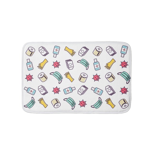 Tapete De Banheiro Luvas de papel higiênico do Coronavírus 19 (frente)